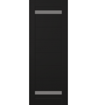 DOOR SLAB PERLA VETRO BLACK MATTE 30" X 84" X 1 3/4" FROSTED GLASS