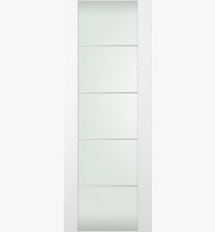 DOOR SLAB SMART PRO H3G 4H VETRO POLAR WHITE 18" X 80" X 1 3/4" TEMPERED FROSTED GLASS