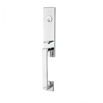 EMTEK DAVOS SINGLE CYLINDER KEYD 4818 POLISHED CHROME US26