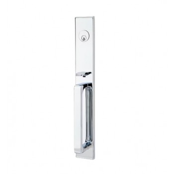 EMTEK LAUSANNE DOUBLE CYLINDER KEYD 4829 POLISHED CHROME US26