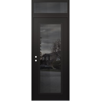 Diamond C1 36" x 96" black/black mirrored Glass Panel black RHI with Transom mirrored Glass