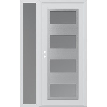 Diamond C2 52" x 80" white/white frosted Glass Panel stainless steel RHI with Sidelite frosted Glass