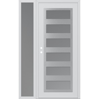 Diamond C9 50" x 80" white/white frosted Glass Panel stainless steel RHI with Sidelite frosted Glass