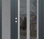 Modern Steel Front Door Diamond C14 48" x 80" anthracite/anthracite mirrored Glass Panel stainless steel RHI with Sidelite frosted Glass