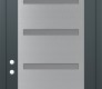 Modern Steel Front Door Diamond C7 36" x 96" anthracite/anthracite frosted Glass Panel stainless steel RHI with Transom frosted Glass