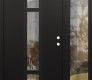 Modern Steel Front Door DIAMOND A9 52" X 80" BLACK/BLACK CLEAR GLASS PANEL BLACK LHI WITH SIDELITE CLEAR GLASS