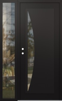 Diamond C13 50" x 80" black/black clear Glass Panel black RHI with Sidelite clear Glass