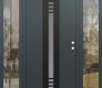 Modern Steel Front Door DIAMOND A5 68" X 80" ANTHRACITE/ANTHRACITE FROSTED GLASS PANEL BLACK LHI WITH 2 SIDELITES CLEAR GLASS