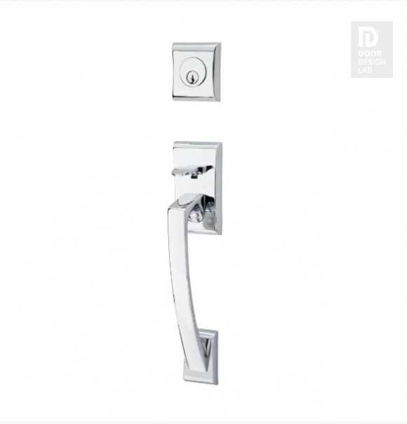 EMTEK ARES SINGLE CYLINDER KEYD 4817 POLISHED CHROME US26 for Steel Front Doors