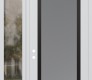 Modern Steel Front Door Diamond C1 50" x 96" white/white frosted Glass Panel black RHI with Sidelite and Transom clear Glass