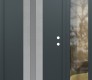 Modern Steel Front Door DIAMOND A2 50" X 80" ANTHRACITE/ANTHRACITE FROSTED GLASS PANEL STAINLESS STEEL LHI WITH SIDELITE CLEAR GLASS