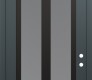 Modern Steel Front Door Diamond C14 36" x 96" anthracite/anthracite frosted Glass Panel black LHI with Transom mirrored Glass