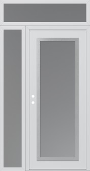 Diamond C1 48" x 96" white/white frosted Glass Panel stainless steel RHI with Sidelite and Transom frosted Glass