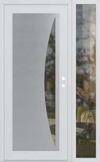 Diamond C13 50" x 80" white/white clear Glass Panel stainless steel LHI with Sidelite clear Glass