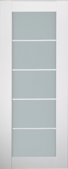 DOOR SLAB SMART PRO 5 LITE VETRO POLAR WHITE 18" X 96" X 1 3/4" TEMPERED FROSTED GLASS
