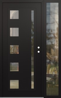 Diamond C3 50" x 80" black/black clear Glass Panel black LHI with Sidelite clear Glass