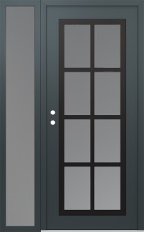 Diamond C16 50" x 80" anthracite/anthracite frosted Glass Panel black RHI with Sidelite frosted Glass