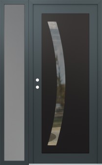 Diamond C4 52" x 80" anthracite/anthracite clear Glass Panel black RHI with Sidelite frosted Glass