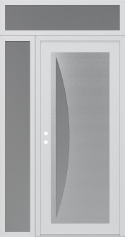 Diamond C13 52" x 96" white/white frosted Glass Panel stainless steel RHI with Sidelite and Transom frosted Glass