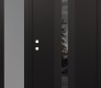 Modern Steel Front Door DIAMOND A2 48" X 80" BLACK/BLACK MIRRORED GLASS PANEL BLACK RHI WITH SIDELITE FROSTED GLASS