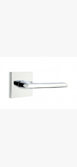 EMTEK BRESLIN LEVER WITH SQUARE ROSETTE PASSAGE LH POLISHED CHROME (US26) 5110