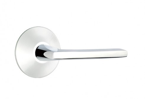 EMTEK HELIOS LEVER WITH MODERN ROSETTE PRIVACY LH POLISHED CHROME (US26) 5207
