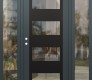Modern Steel Front Door Diamond C2 64" x 80" anthracite/anthracite clear Glass Panel black RHI with 2 Sidelites clear Glass
