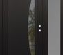 Modern Steel Front Door Diamond C13 48" x 80" black/black clear Glass Panel black LHI with Sidelite frosted Glass