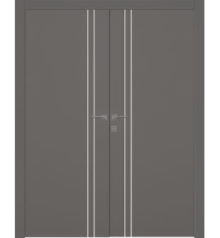 Optima 2V Gray Matte Double pocket doors