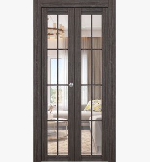 Palladio 8 Lite Clear Vetro Gray Oak Bi-folding doors