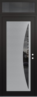 Diamond C13 36" x 96" black/black mirrored Glass Panel stainless steel LHI with Transom mirrored Glass