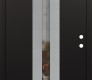 Modern Steel Front Door DIAMOND A2 36" X 80" BLACK/BLACK CLEAR GLASS PANEL STAINLESS STEEL LHI