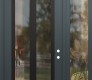 Modern Steel Front Door Diamond C14 52" x 96" anthracite/anthracite clear Glass Panel black LHI with Sidelite and Transom clear Glass
