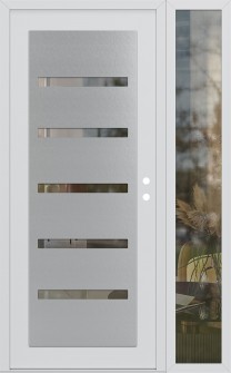 Diamond C7 48" x 80" white/white clear Glass Panel stainless steel LHI with Sidelite clear Glass