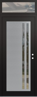 Diamond C6 36" x 96" black/black clear Glass Panel stainless steel LHI with Transom clear Glass