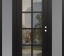 Modern Steel Front Door Diamond C16 60" x 80" black/black clear Glass Panel black LHI with 2 Sidelites frosted Glass