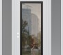Modern Steel Front Door Diamond C1 60" x 96" white/white clear Glass Panel black RHI with 2 Sidelites and Transom frosted Glass