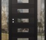Modern Steel Front Door Diamond D5 60" x 80" black/black clear Glass Panel black RHI with 2 Sidelites clear Glass