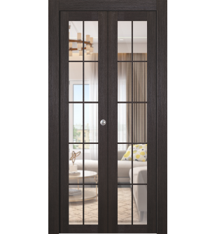 Avon 10 Lite Clear Veralinga Oak Bi-folding doors