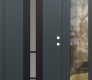 Modern Steel Front Door DIAMOND A3 50" X 80" ANTHRACITE/ANTHRACITE FROSTED GLASS PANEL BLACK LHI WITH SIDELITE CLEAR GLASS