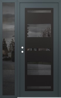 Diamond C10 48" x 80" anthracite/anthracite mirrored Glass Panel black RHI with Sidelite mirrored Glass