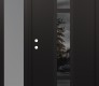 Modern Steel Front Door DIAMOND A9 48" X 80" BLACK/BLACK MIRRORED GLASS PANEL BLACK RHI WITH SIDELITE FROSTED GLASS