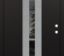 Modern Steel Front Door DIAMOND A3 36" X 80" BLACK/BLACK MIRRORED GLASS PANEL STAINLESS STEEL LHI