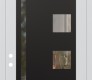 Modern Steel Front Door Diamond C3 36" x 96" white/white clear Glass Panel black RHI with Transom clear Glass