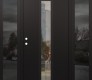 Modern Steel Front Door DIAMOND A11 60" X 80" BLACK/BLACK CLEAR GLASS PANEL BLACK RHI WITH 2 SIDELITES MIRRORED GLASS