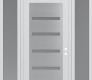 Modern Steel Front Door Diamond C7 68" x 96" white/white frosted Glass Panel stainless steel LHI with 2 Sidelites and Transom frosted Glass