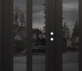 Modern Steel Front Door Diamond C14 52" x 80" black/black mirrored Glass Panel black LHI with Sidelite mirrored Glass