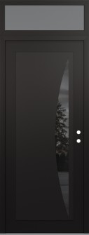 Diamond C13 36" x 96" black/black mirrored Glass Panel black LHI with Transom frosted Glass