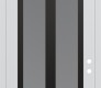 Modern Steel Front Door Diamond C14 36" x 96" white/white frosted Glass Panel black LHI with Transom mirrored Glass