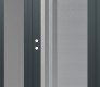 Modern Steel Front Door Diamond C6 48" x 80" anthracite/anthracite frosted Glass Panel stainless steel RHI with Sidelite frosted Glass